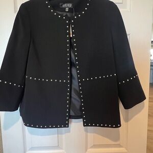 Kasper Black Blazer with Metallic Accents